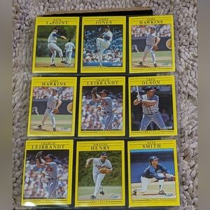 1991 Fleer Yankees 4 New & Braves 5- Nine Cards - All New -Never Handled Yellow
